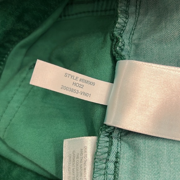 J.Crew Green Velvet Vintage Slim Straight Leg Pants 33 - Picture 10 of 10